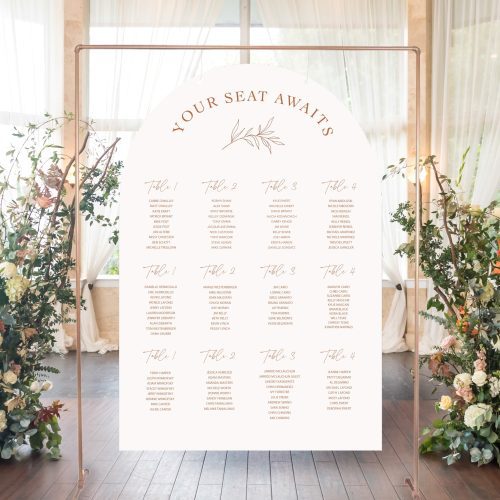 Arched Acrylic Wedding Seating Chart Sign