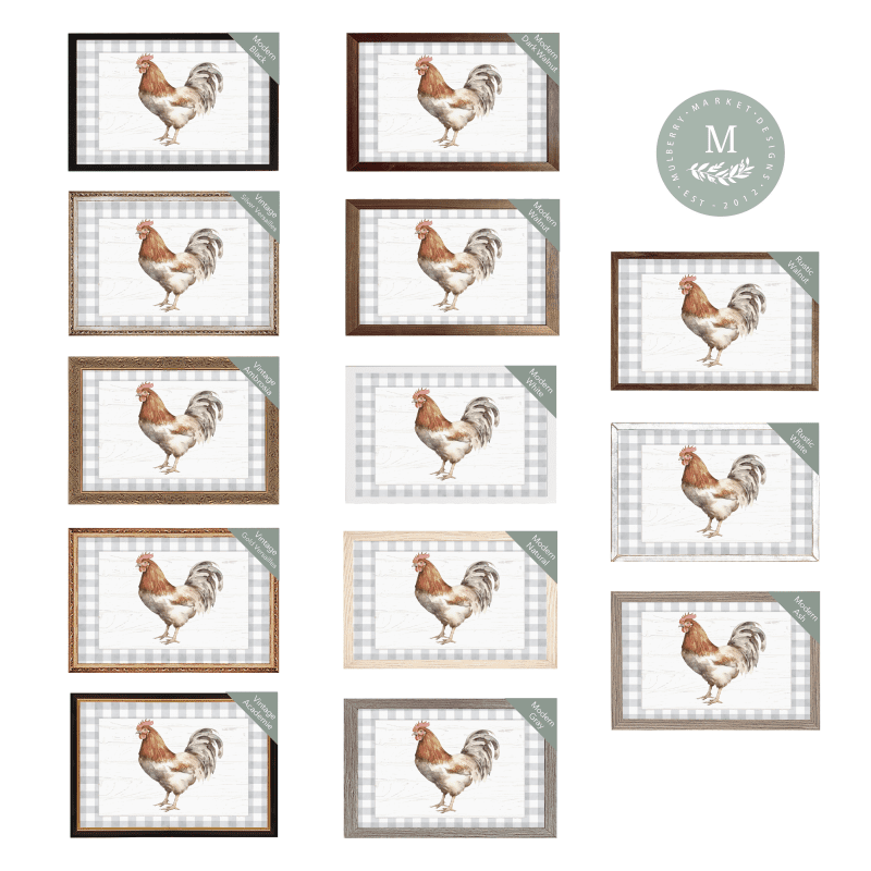 58 gingham rooster