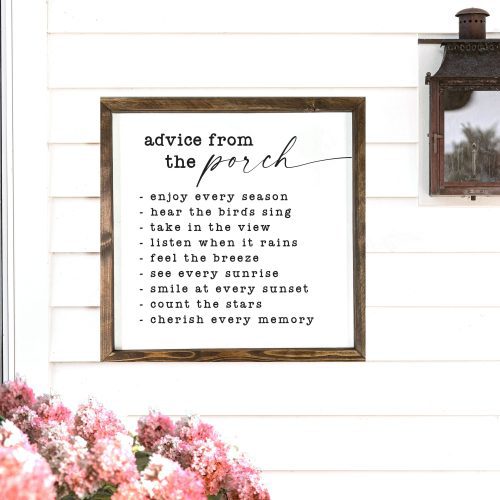 Advice From The Porch Wood Framed Sign - Mulberry Market Designs