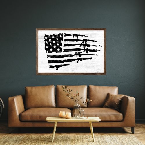 AmericanFlagGunsRifleWallArt