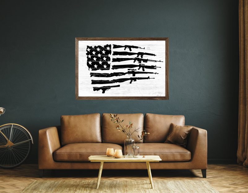 AmericanFlagGunsRifleWallArt