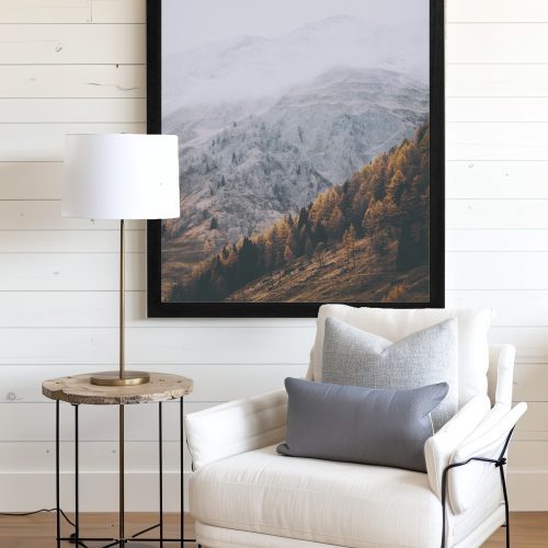 Falls Transition Snowy Peaks Wall Art