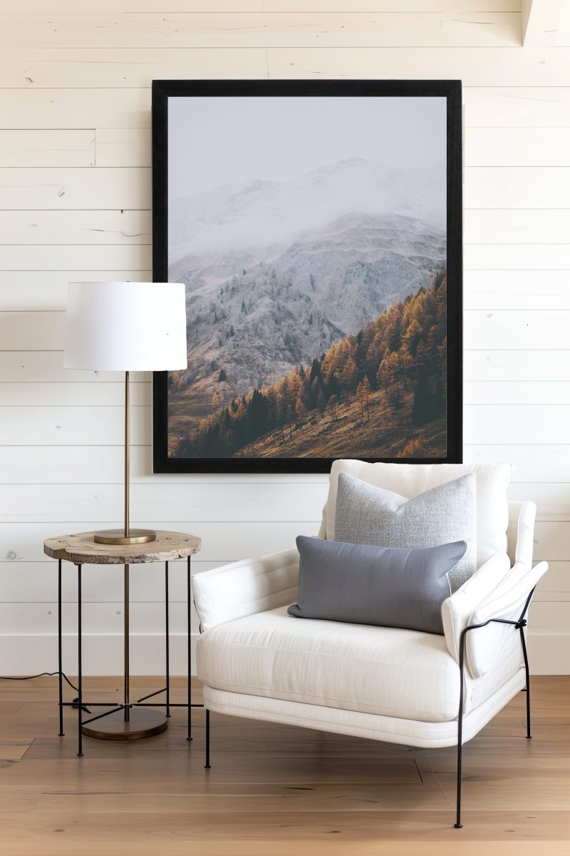 Falls Transition Snowy Peaks Wall Art