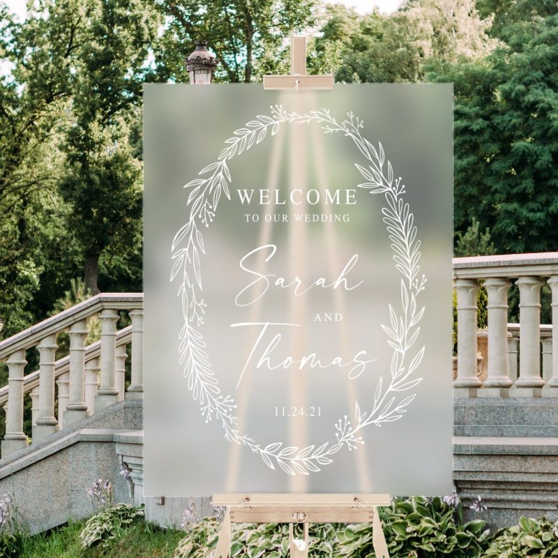 Floralwreathweddingwelcomesign