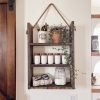 Wood Storage Shelves With Hanging Rope - Mulberry Market Designs