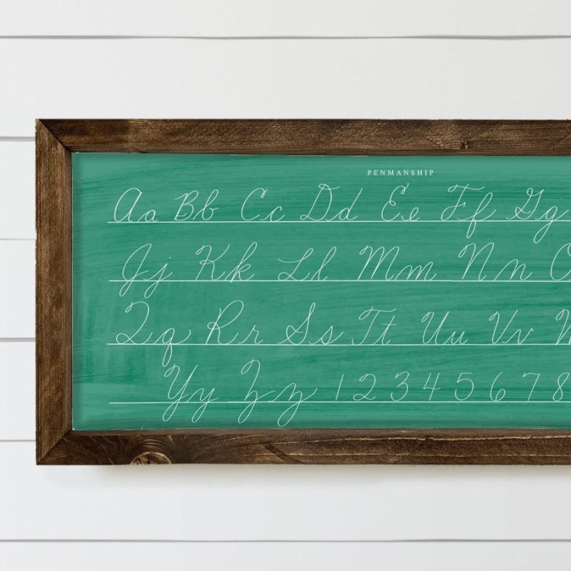 SchoolHouseCursiveAlphabetSign a9e659e2 0768 4426 89e8 9715d6937d47