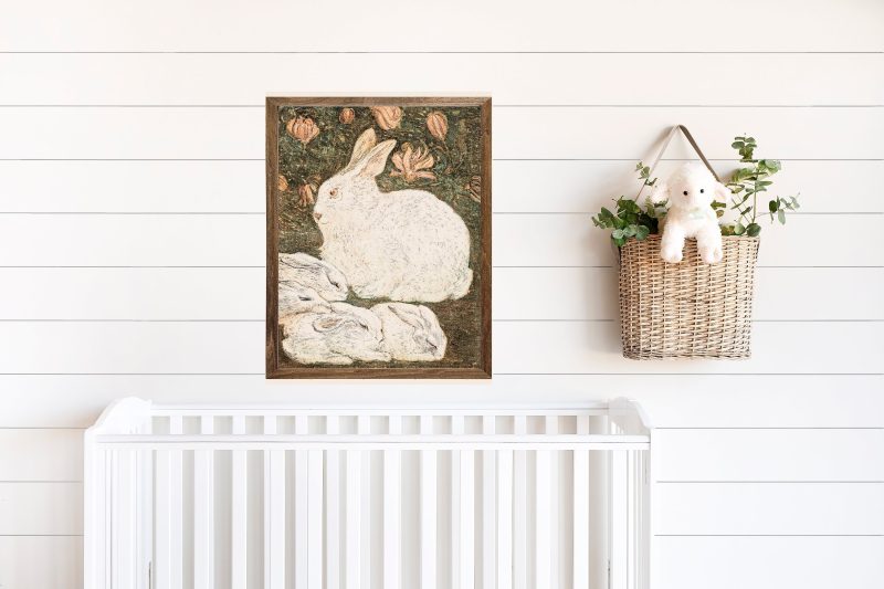 SleepingRabbitsWallArtVintageArt