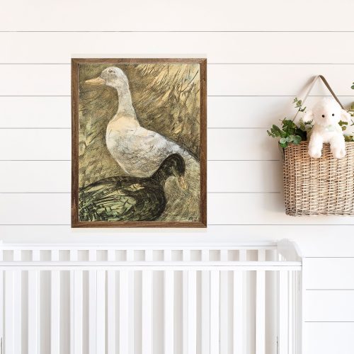 VintageArtTwoDucksWallArt