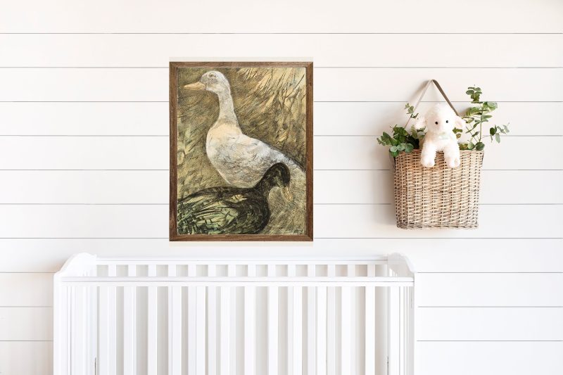 VintageArtTwoDucksWallArt