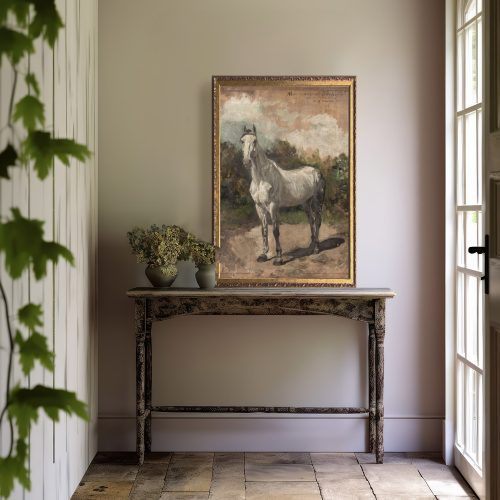 VintageEquestrianArtWhiteHorse ba33d891 8a96 4c20 9849 f6e5485f3b67