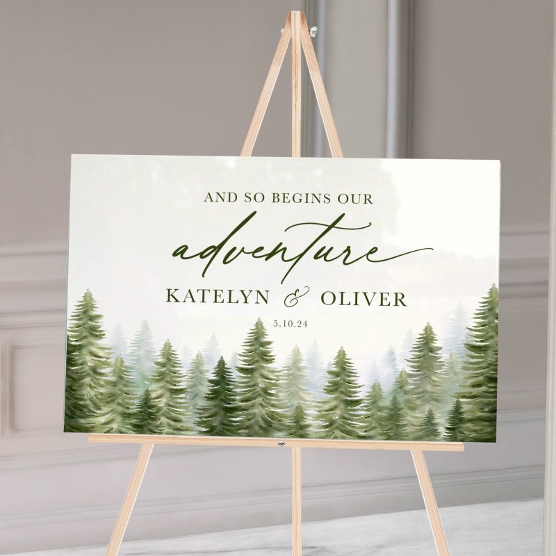 WatercolorForestWoodsyWeddingWelcomeSign