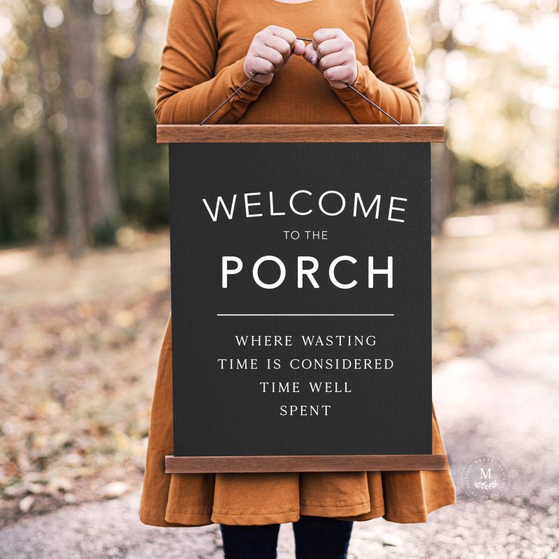 WelcometothePorchHangingCanvasSign