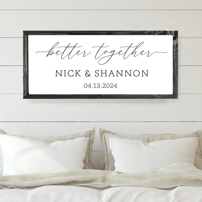 better together personalized sign wood framed 541