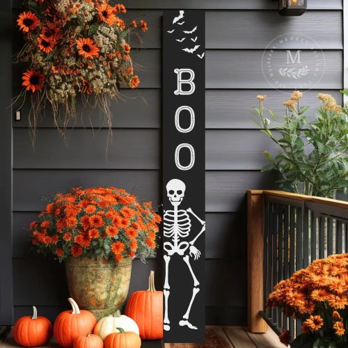 Boo Skeleton Leaning Porch Sign - Mulberry Market Designs