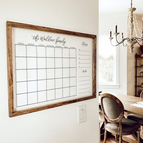 Personalized Wood Framed Acrylic Wall Calendar - Mulberry Market Designs