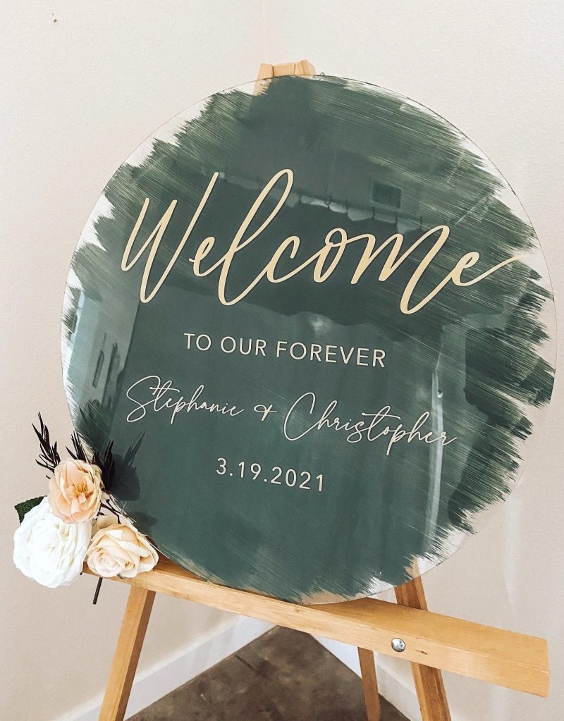 roundacrylicweddingsign