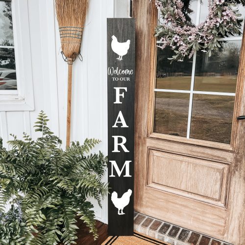 welcometoourfarmporchsignblack